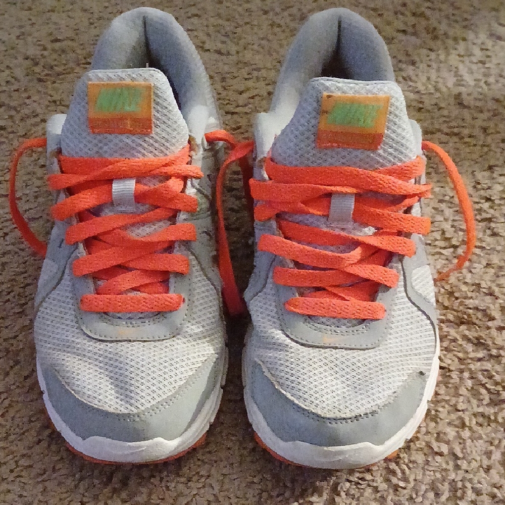 Nike Gray and Orange Athletic Shoes